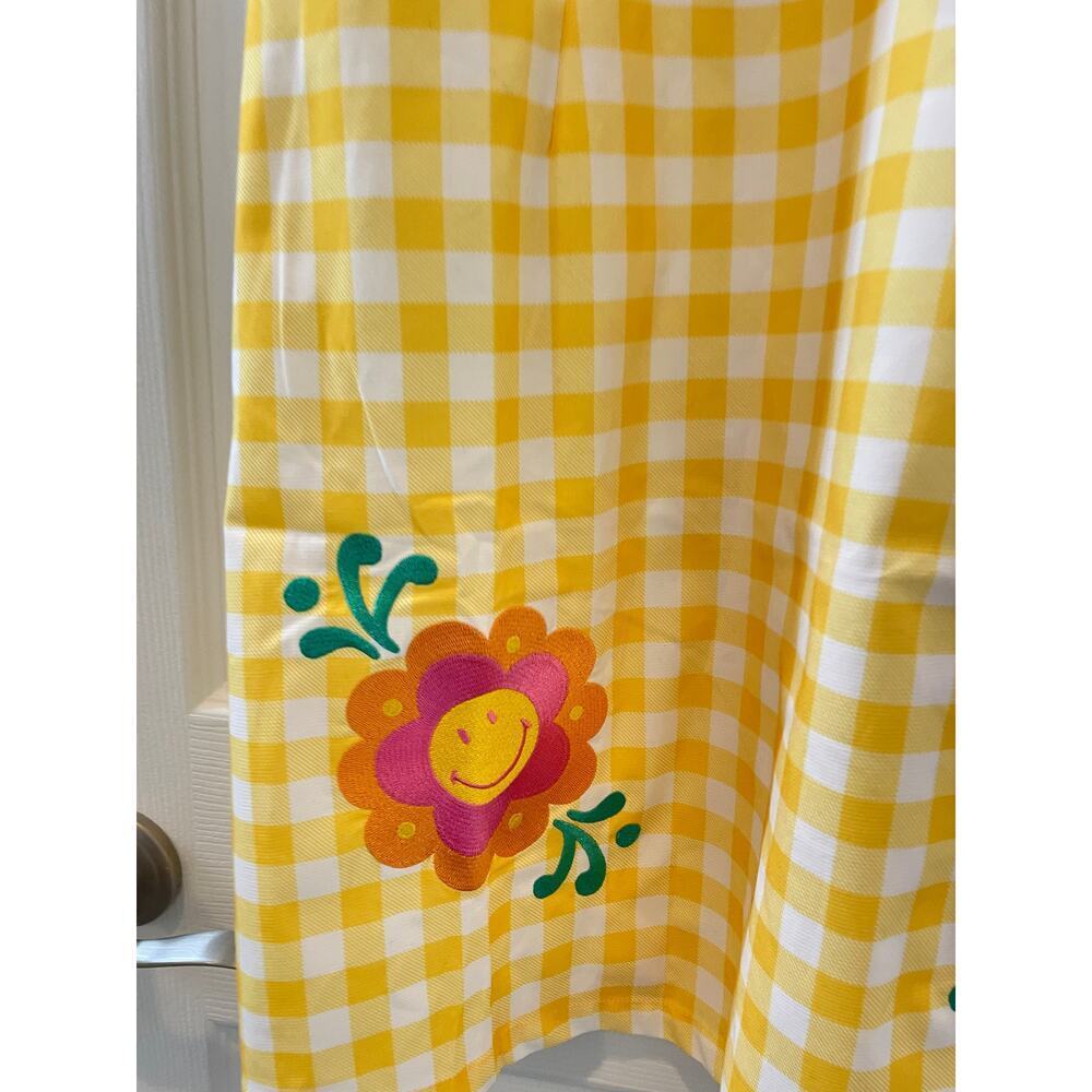 Unique Vintage X Smiley Yellow Gingham Mini Dress with Flowers #47 - Picture 3 of 10